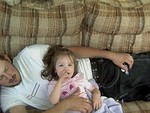 christina snuggling with daddy